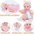 Besurejoy 12'' Playset 4 Bottle,Backpack Set Baby Doll with Outfits,Clothes Hanger,Swaddle