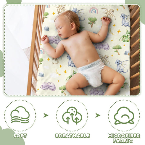 Mindsoft 2 Set 52 28 8 Inches Pcs Watercolor Dragon Crib Sheet x x Baby Sheet Newborn Bedding Nursery Crib Sheets