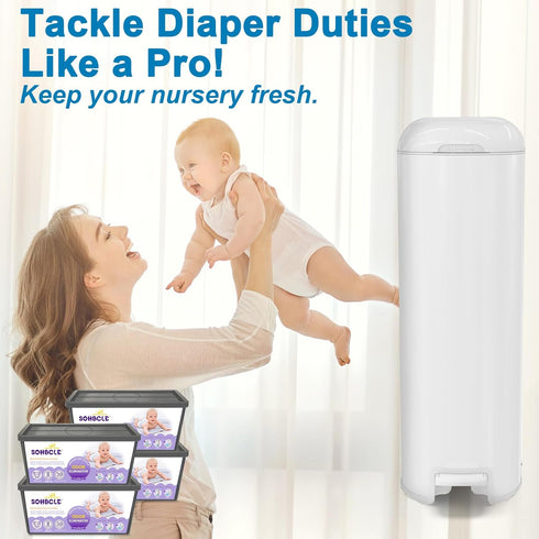 SOHBCLE 120 5600 Refills Compatible with Genie Easy Roll Signature Diaper Pail and Platinum Diaper Pail, Upgraded Bags