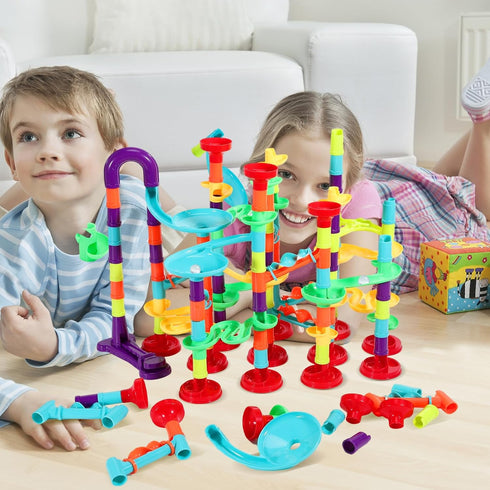 197Pcs Marble Run - Marble Maze Game Construction Building Blocks Toy for Kids, Educational Learning Toy for Boys Girls