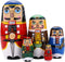 Yoption 5Pcs Russian Matryoshka Dolls, Handmade Wooden Nutcracker Nesting Dolls Set for Kids Christmas Birthday Gift