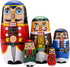 Yoption 5Pcs Russian Matryoshka Dolls, Handmade Wooden Nutcracker Nesting Dolls Set for Kids Christmas Birthday Gift