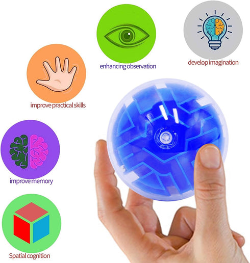 Yomwet 100PCS 3D 4-8 8-12,Classroom Brain Teaser Puzzle Ball Fidget Toys Bulk, Mini Maze Balls Puzzles Games Party