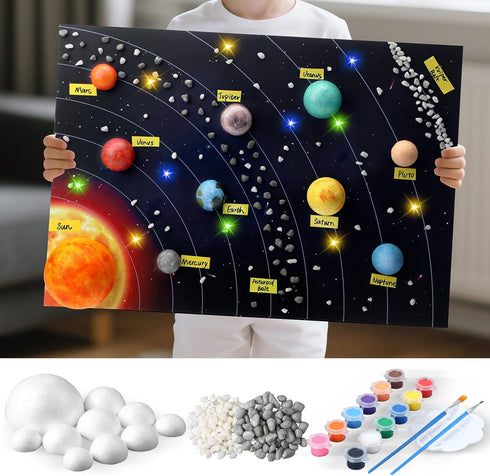 Innconee 20 Solar System Model Project Kit with 10 Foam Ball LED Lights