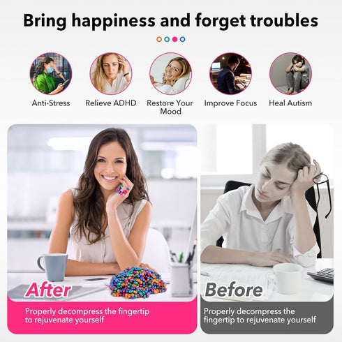 Jollicube 350pcs (350PCS) Fidget Toys, Fidget Gifts Adults, Desk Fidgets Toys for Office Stress/Anxiety Relief Novelty