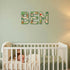 Wepagview 3D 11.8" Layered Safari Nursery Wooden Letters for Wall Decor, Green Large Baby Name Sign for Nursery, Animal