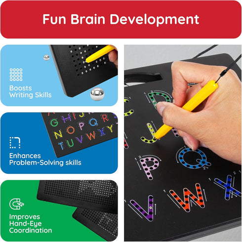 12x10 PTB03 PicassoTiles Magnetic Alphabet Board in Dual Sided Learning Pad with Upper and Lowercase Letter Tracing