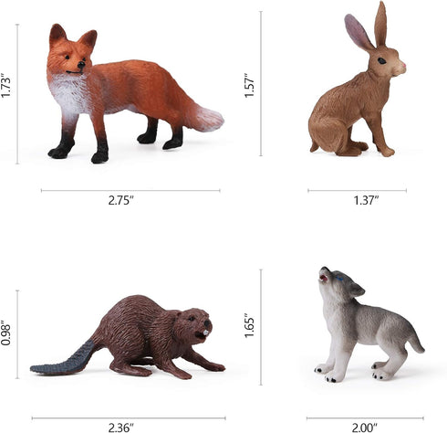 16PCS Forest Animals Baby Figures, Woodland Creatures Figurines, Miniature Toys Cake Toppers for Kids Birthday Gift