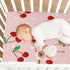 YEGAME 39 27 Inch Cherry Fitted Crib Sheets for Unisex Baby, Soft and Breathable Portable Mini Stretchy Crib Sheet