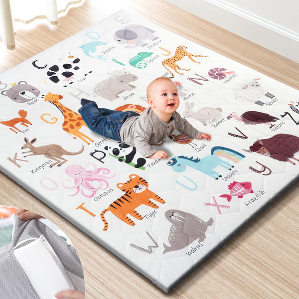 TINYHARBO Premium Foam Baby Play Mat 50" x 50" Removable & Machine