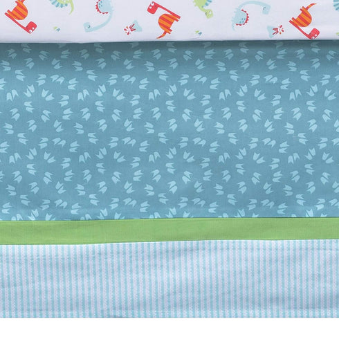 3-Piece Set, Tummy Trend Lab Dinosaur Roar Breathable Crib Bedding Can Be Used As A Blanket Or A Playmat for Time