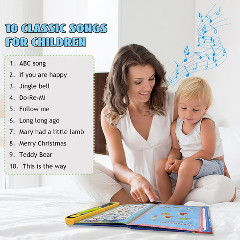 ABC Sound Books - Interactive Electronic Learning Books for Toddlers with Alphabet, Numbers, Animals, Music, Games