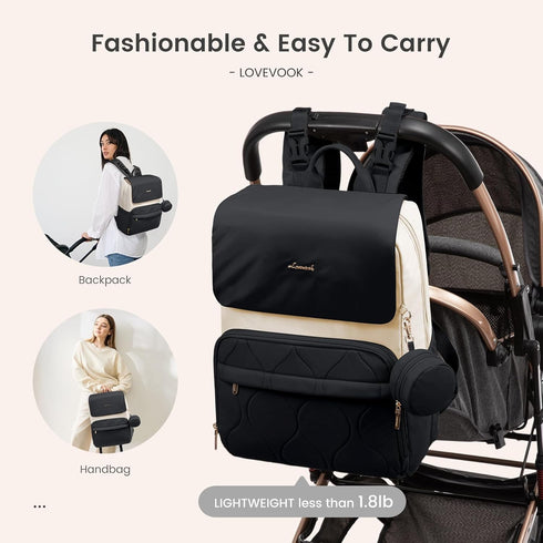 Backpack, 15.6''-Small) LOVEVOOK Diaper Bag Baby Travel Bags for Boys & Girl, Toddler Waterproof Diaper Bag w/Changing