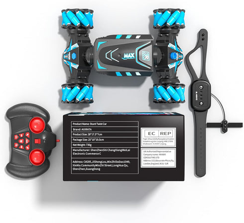 Axirata Remote Control Car Hand Controlled Gesture Stunt Car with Spray, Lights & Music for Kids 6-13, 4WD 2.4GHz