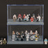 2 Pack Display Case for Minifigure Action Figures, Acrylic Storage Box with 3 Movable Steps for Kids Adults
