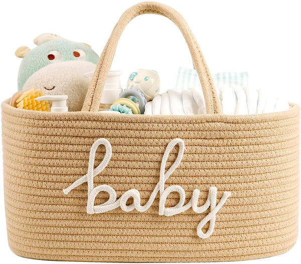 ZOMBATI Baby Diaper Caddy Organizer, Large Nursery Storage Bin Basket for Baby Shower