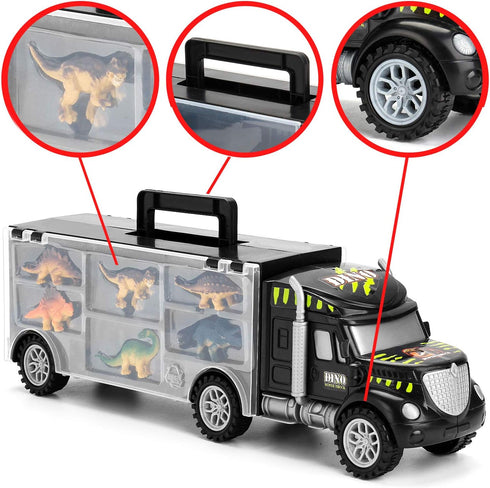 12 37 Set MOBIUS Toys Dinosaur Truck Carrier Large Transport Truck with Realistic Dino Figures for Kids Ages Durable
