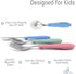 Elk and Friends Kids Silverware with Silicone Handle, Childrens Safe Flatware, Spoon + Fork + Knife Set, 6 Pieces, 4