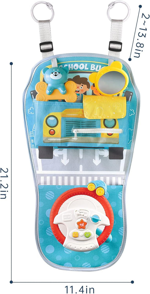 Caterbee Baby Car Seat Toy with Steering Wheel for Travel Fun