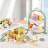 Set Set 2 3 4 5 6 Wooden Tea Party for Little Girls, Toddler Tea with Cupcake Stand & Food Dessert, Pretend Play Food