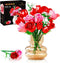 HOGOKIDS Flowers Bouquet Building Set with Lights - 16 Roses Bouquet Botanical