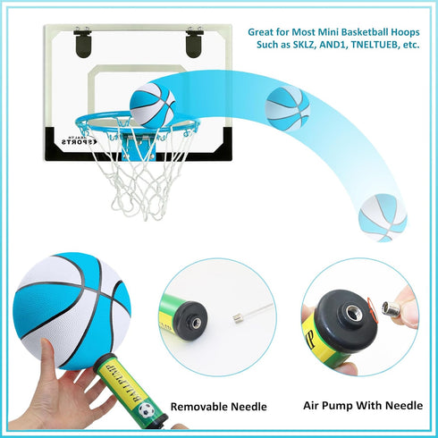 24 Pcs Mini Basketball 7'' Water Basketball Bulk, Pump for Swimming Pool Indoor Mini Hoop