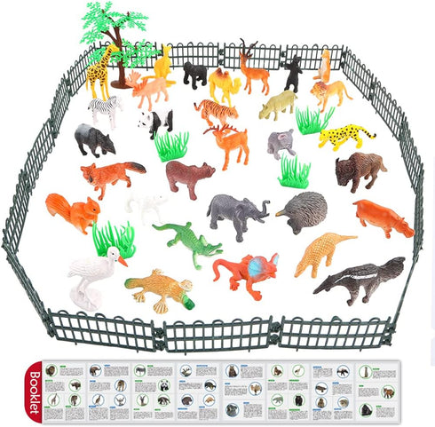 Animals Figure Set - 54 Piece Mini Jungle Toys, Realistic Wild Vinyl Plastic for Learning Party Favors