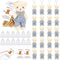 20 Sets Miniature Bear with Clothes, 4.7 Inch Stuffed Plush Bear Decorations, Baby Shower Doll Favors, Blue