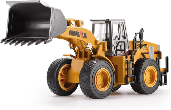 1/40 Scale Diecast Four Wheel Loader Truck Toy, Metal Construction Equipment Bulldozer
