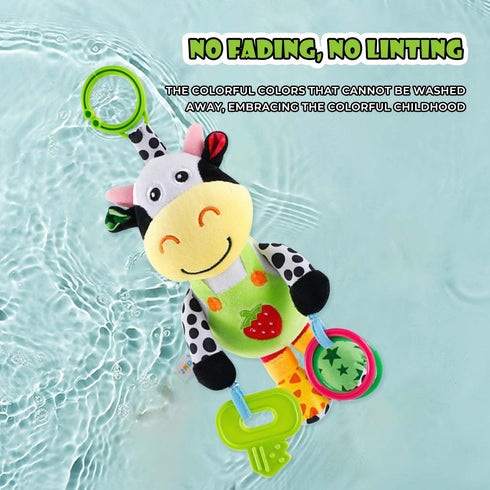 Interactive 3D Teethers Musical Baby Toy, Plush Stroller Hanging Doll for Infants, Soft Toys with Multi-Sensory Features