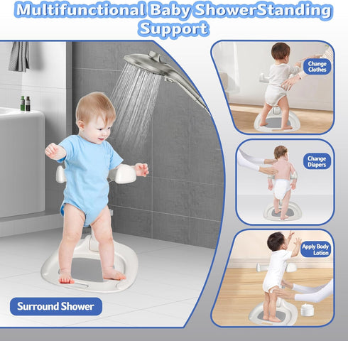 9-36 Baby Bath Shower Stand,Toddler Bath Standing Support,Baby Standing Bath,Foldable Infant Bath With Shower