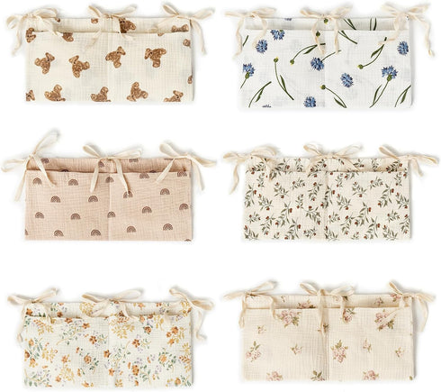 Psdndeww 2 Baby Storage Bag Hangings Organize with Pockets Access Solution Baby Item Organize Bag for Diapers