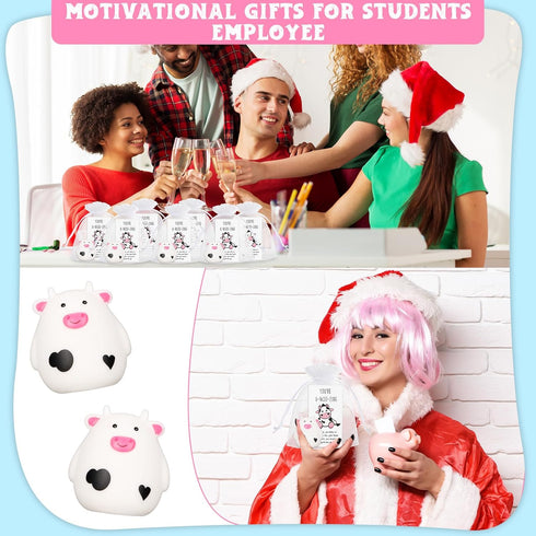 30 Sets Cholemy Employee Appreciation Gift Include Cow Bath Toy Inspirational You're A-moo-zing Card Bag End of The