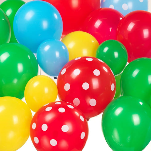 Red Blue Green Yellow Balloon Garland Kit 130Pcs with Cloud Mushroom Star Balloons for Party Decorations