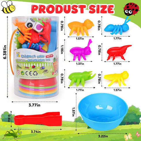 Counting 3 4 5 Insects Matching Toys with Sorting Bowls and Games Dice Montessori Preschool Educational Activities