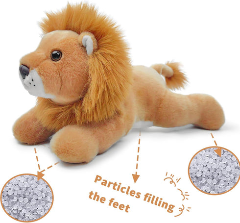 Hideekoog Kids,12 inch Lion Stuffed Animal for Realistic Animal Plush Toy Lying Down Posture Animals,Plush Cute Lion