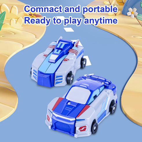 vixiwi 2 1 3-6, Magnetic Transforming Dinosaur Car Toys, in Collision Transform Robot Cars for Boys Girls Ages Toddler