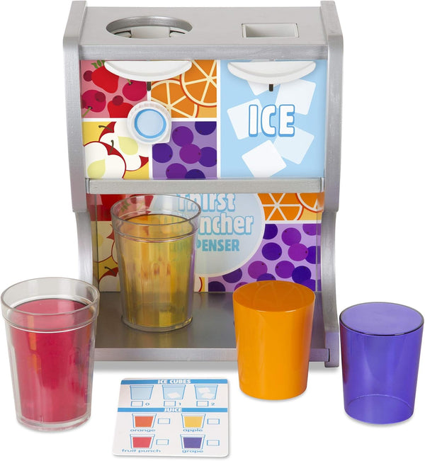 Melissa & Doug Thirst Quencher Wooden Drink Dispenser with Juice Inserts, Ice