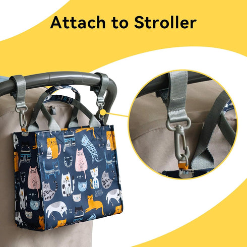 Cat Paradise Mini Diaper Bag: Waterproof Travel Tote for Baby