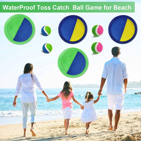 Jalunth Set Set 3 4 5 6 7 8 9 10 11 12 Ball Catch Game Toss Paddle - Beach Toys Back Yard Outdoor Games Pool Backyard