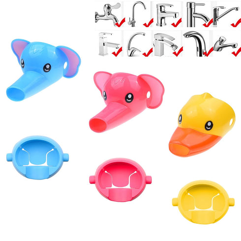 Kare & Kind Animal Shaped Faucet Extenders, 3 Pack Fun Water Spouts for Kids, Promotes Hygiene and Handwashing