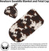 Valvphora Brown Cow Print Swaddle Blanket with Hat Receiving Blanket, Western Highland Cow Baby Items Stuff for Girls