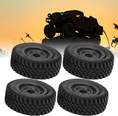 RC Tire, 4pcs Professional Plastic Rubber Tire Upgrade Parts Compatible with WPL C54 RC Car
