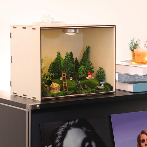 Memorywuu 14" 8.7" 10.6'' Wooden Diorama Box Large Display Case x x Wood Display Case Deep Shadow Box Frame