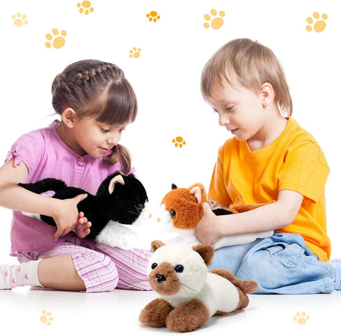 3 Pcs 9 Inch Cat Stuffed Animal Plush - Cute Stuffed Cat Plush Toys - Sleeping Gifts for Boys Girls