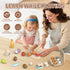 Set 3 Wooden Play Food Toys for Kids - Pretend Play Kitchen Accessories Toy for Toddlers, Cutting Fruits Vegetables