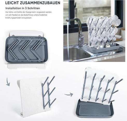 Termichy Baby Bottle Drying Rack: Large Vertical Bottle Dryer Rack Holder - Space Saving Standing Drying Rack for Baby