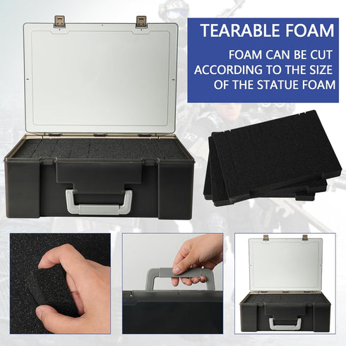 Portable Miniature Figure Storage & Carrying Case - 4 Foam Layers fits 108 Infantry Minis & Large Figures