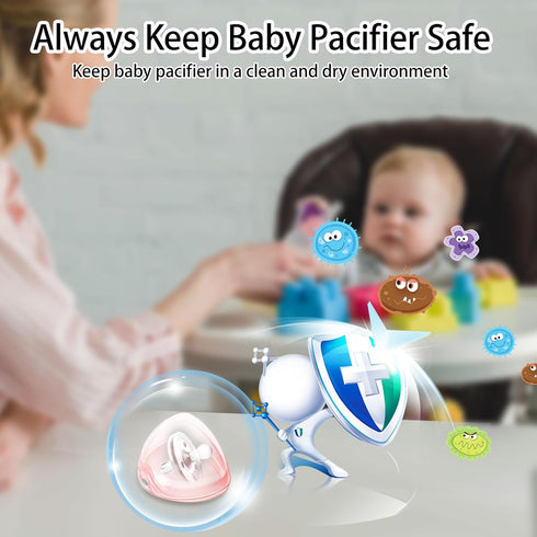 NISXABEBE Case,3 Pack Pacifier BPA Free Pacifiers Holder Case with Lanyard for Diaper Bag,Pacifiers Container Box