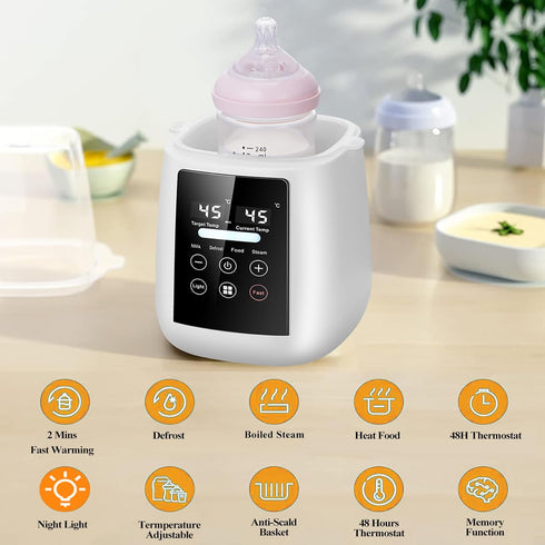 48H Baby Bottle Warmer All Bottles, Water Bath Milk Warmer Thermostat Food Heater Breastmilk Thaw Formula Water Warming